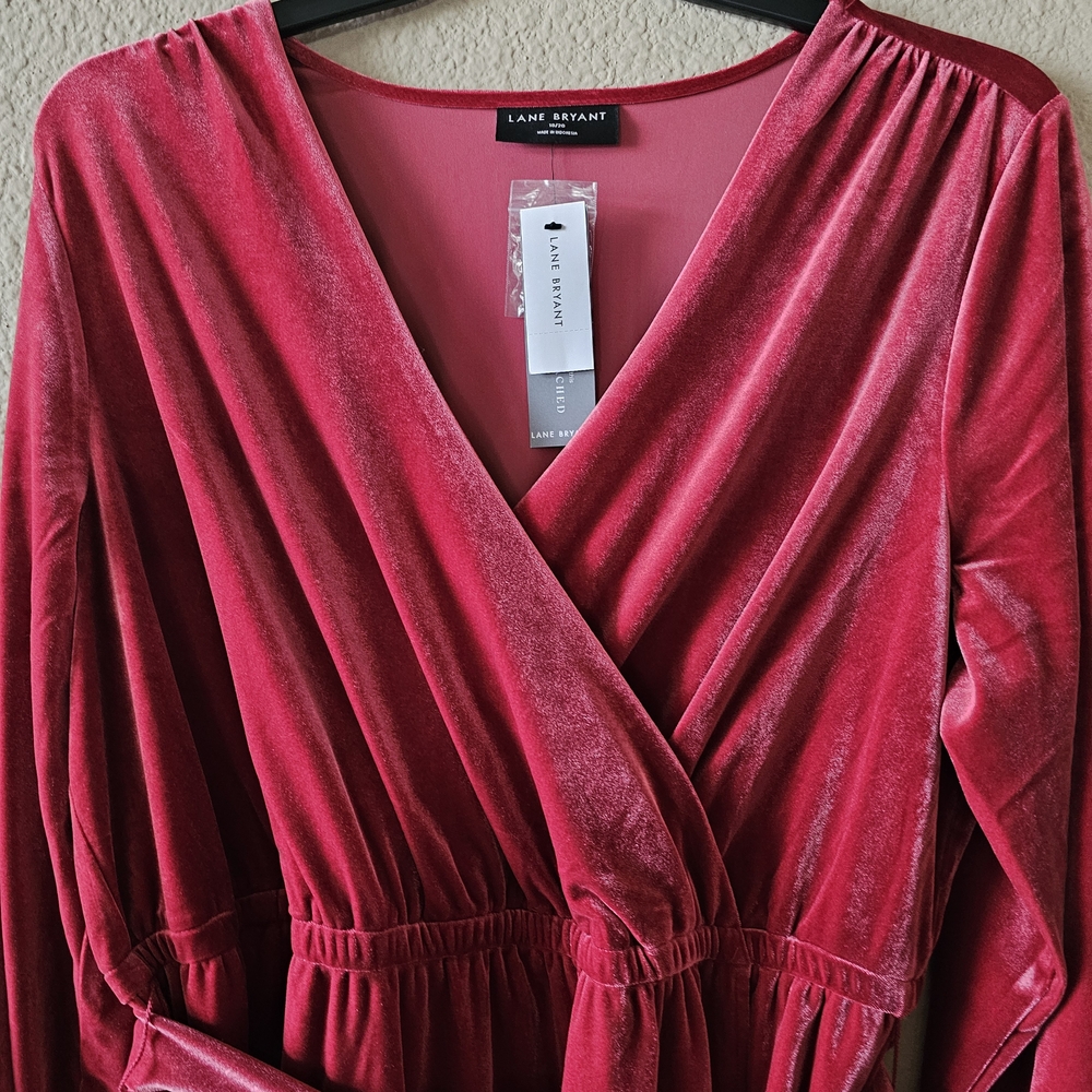 Lane Bryant Women's Red Velvet Dress